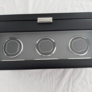 Wolf Leather 3- Watch Winder & Jewelry Case
